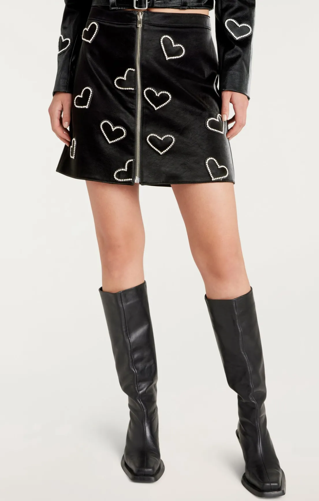 Rhinestone Hearts Palo Skirt