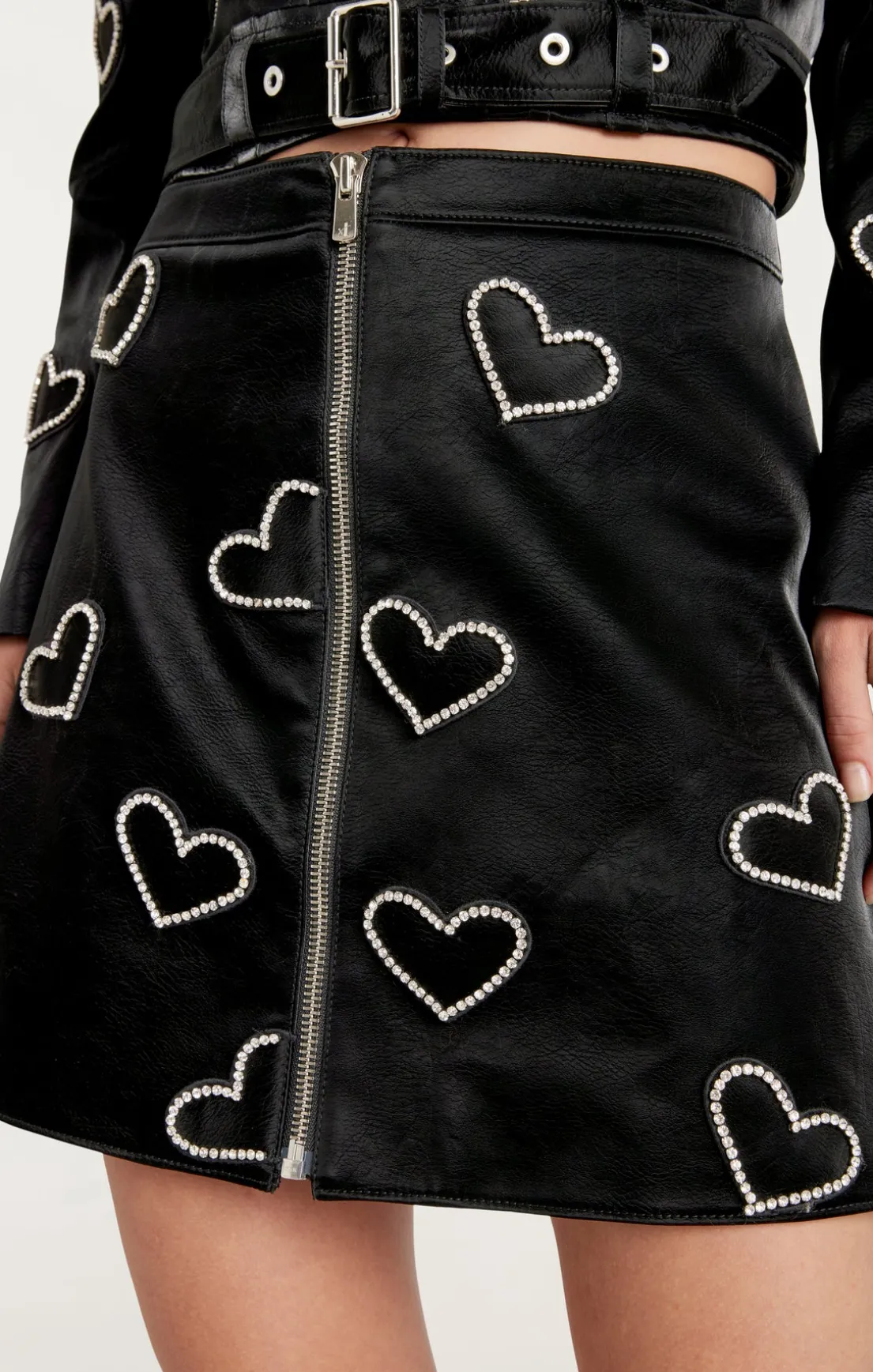Rhinestone Hearts Palo Skirt