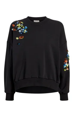 Sequin Flower Embellished Brandy Pullover