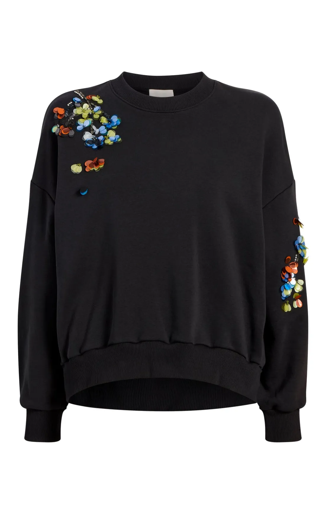 Sequin Flower Embellished Brandy Pullover
