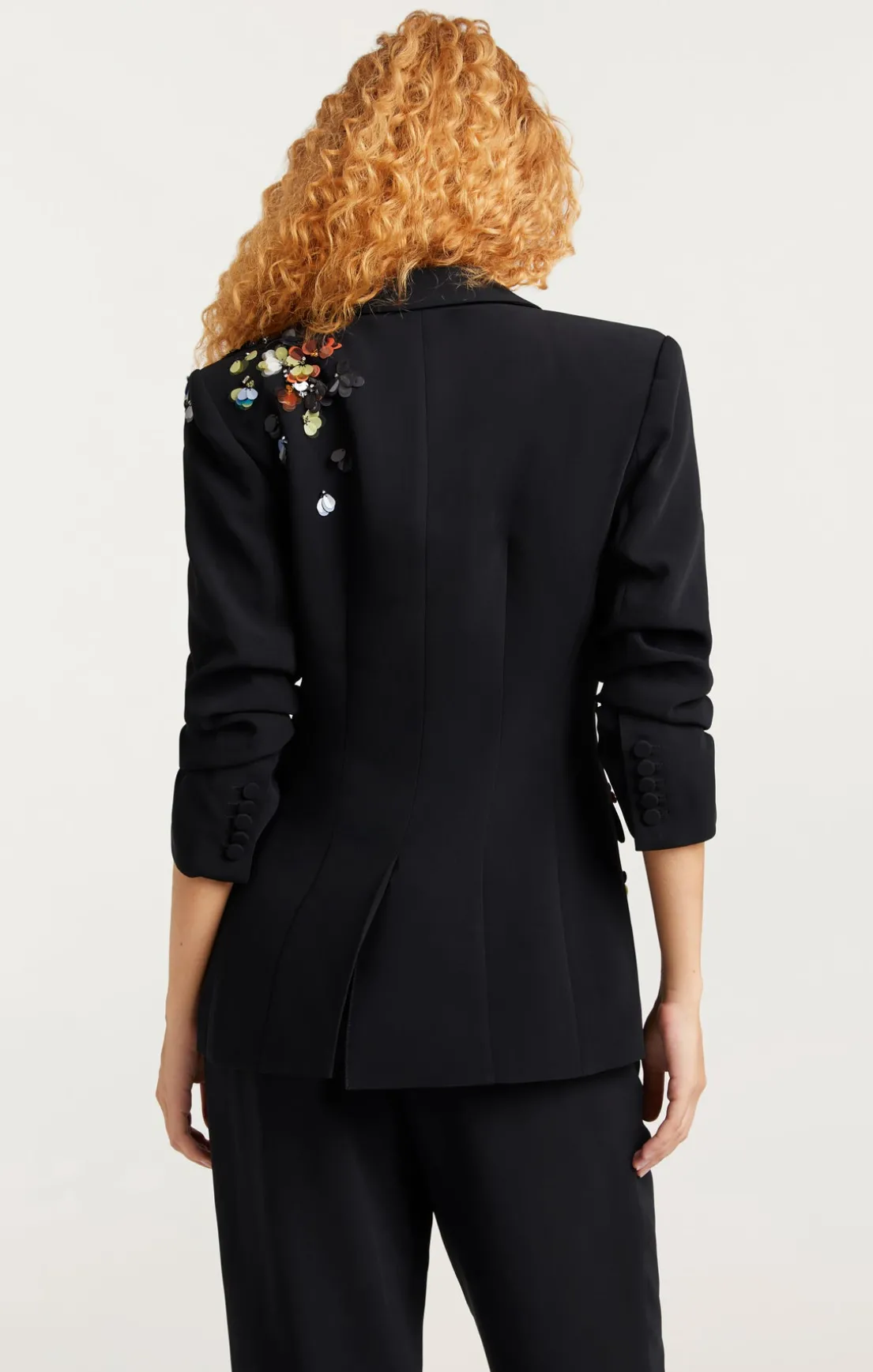 Sequin Flower Scrunched Cheyenne Blazer