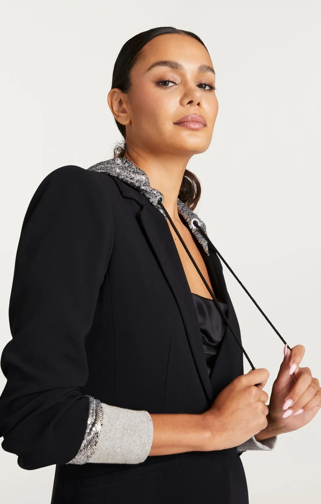Sequin Hooded Khloe Blazer