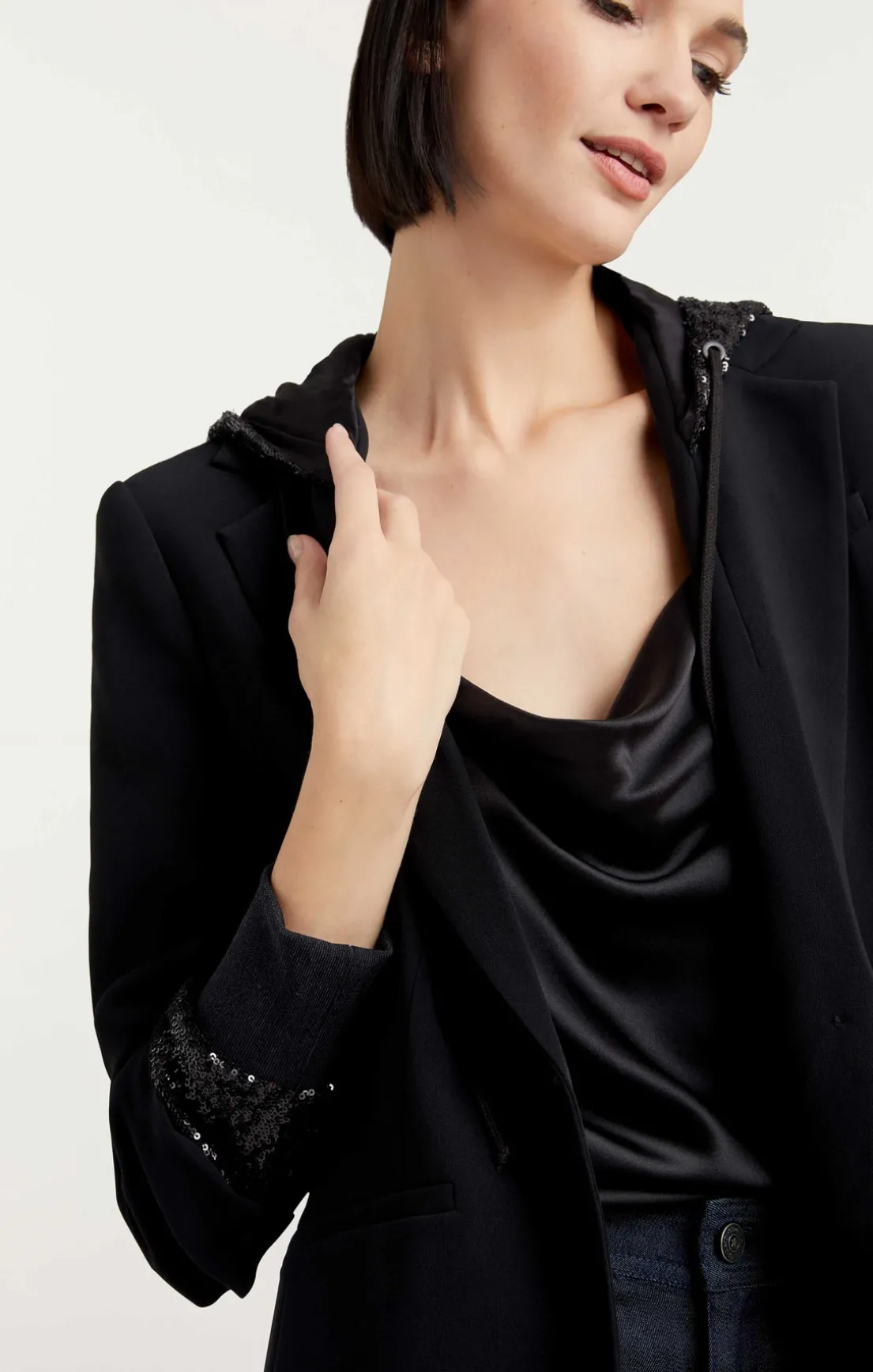 Sequin Hooded Khloe Blazer