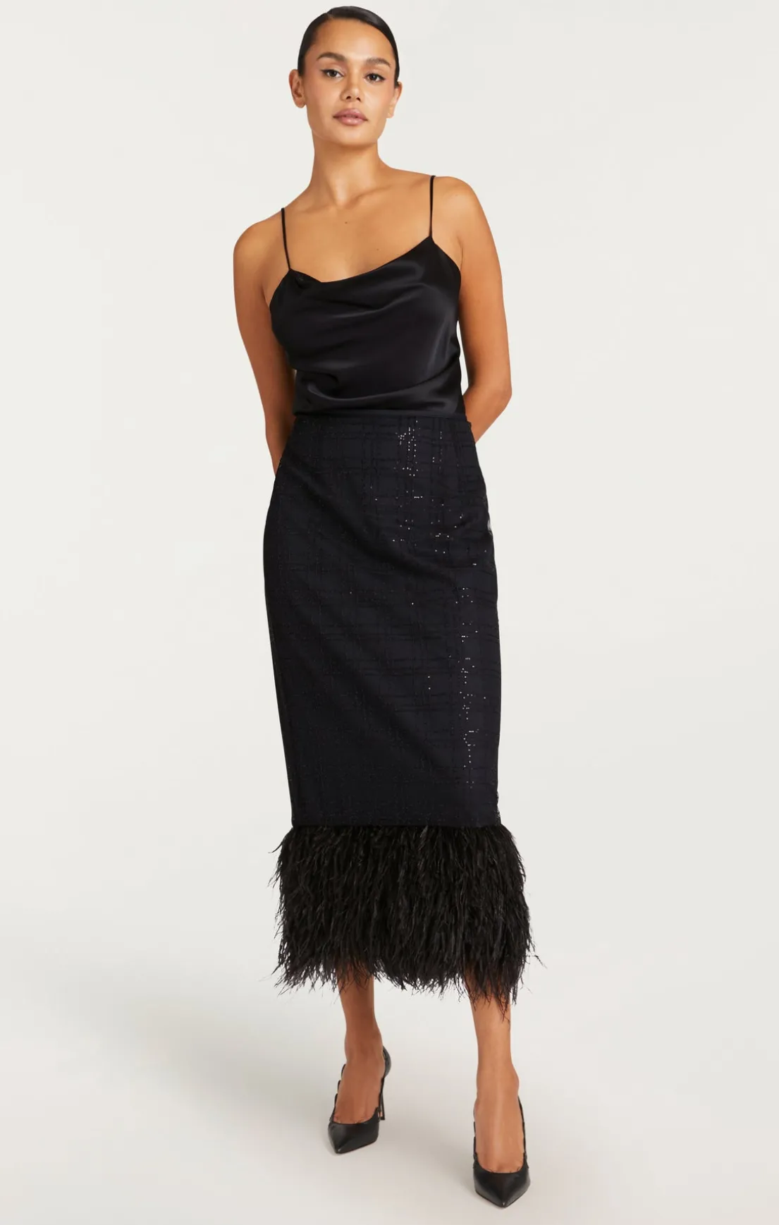 Sequin Plaid Charisse Skirt