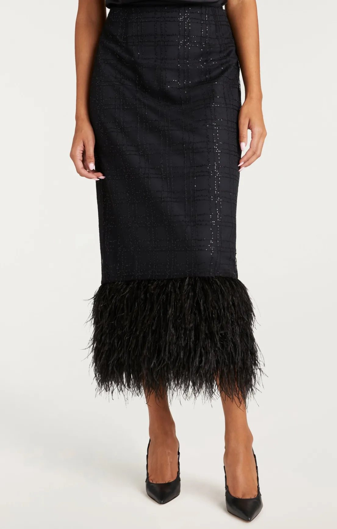 Sequin Plaid Charisse Skirt