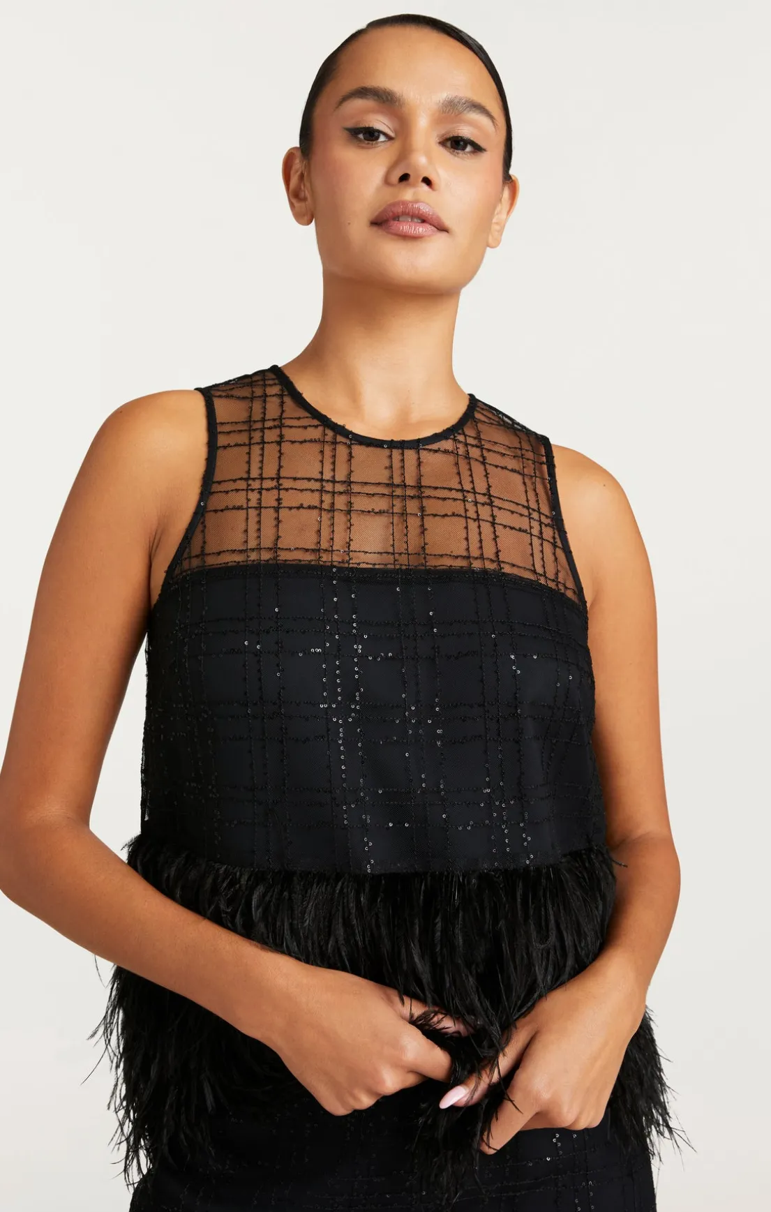 Sequin Plaid Charisse Top