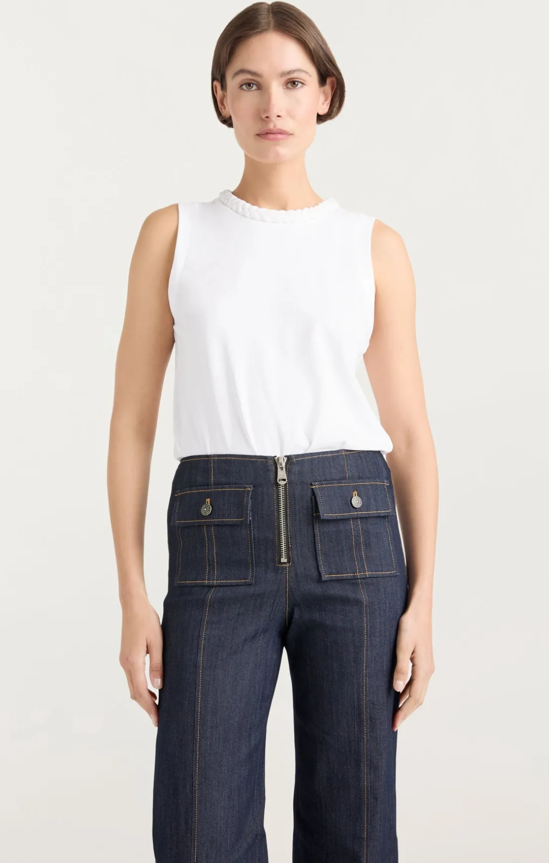 Sleeveless Braided Tee