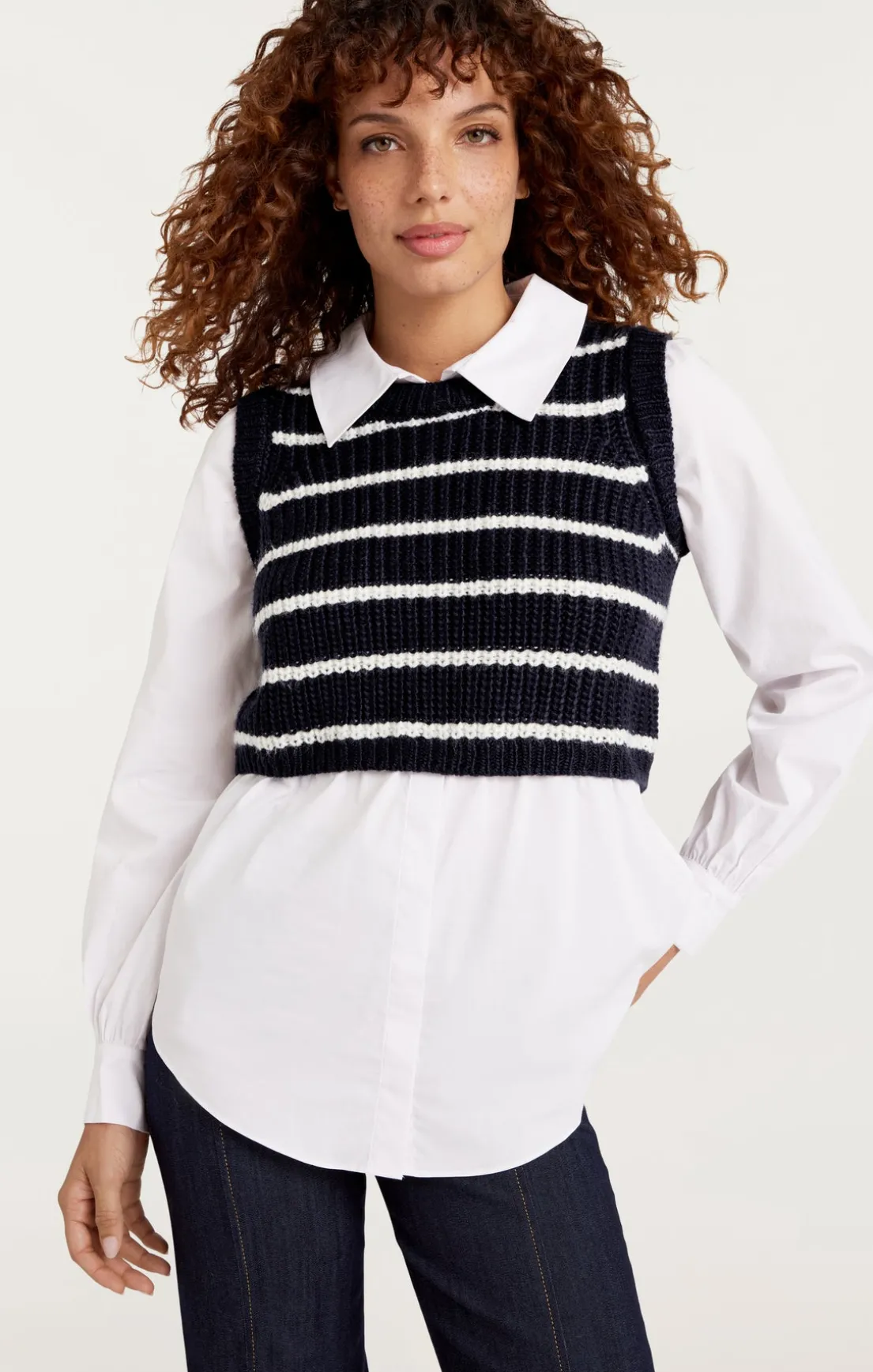 Striped Mara Shaker Pullover