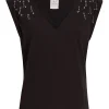 Teardrop Crystal Embellished V-Neck Bella Tee