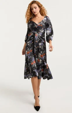 Three Quarter Sleeve Walker Dress