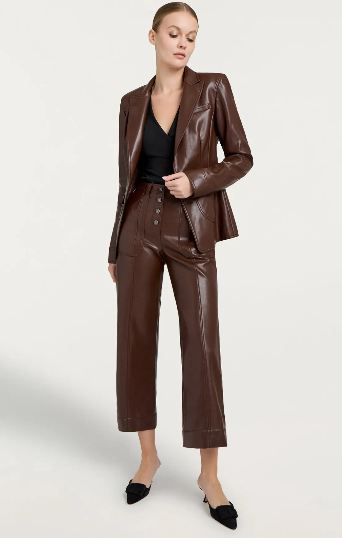 Vegan Leather Louisa Blazer