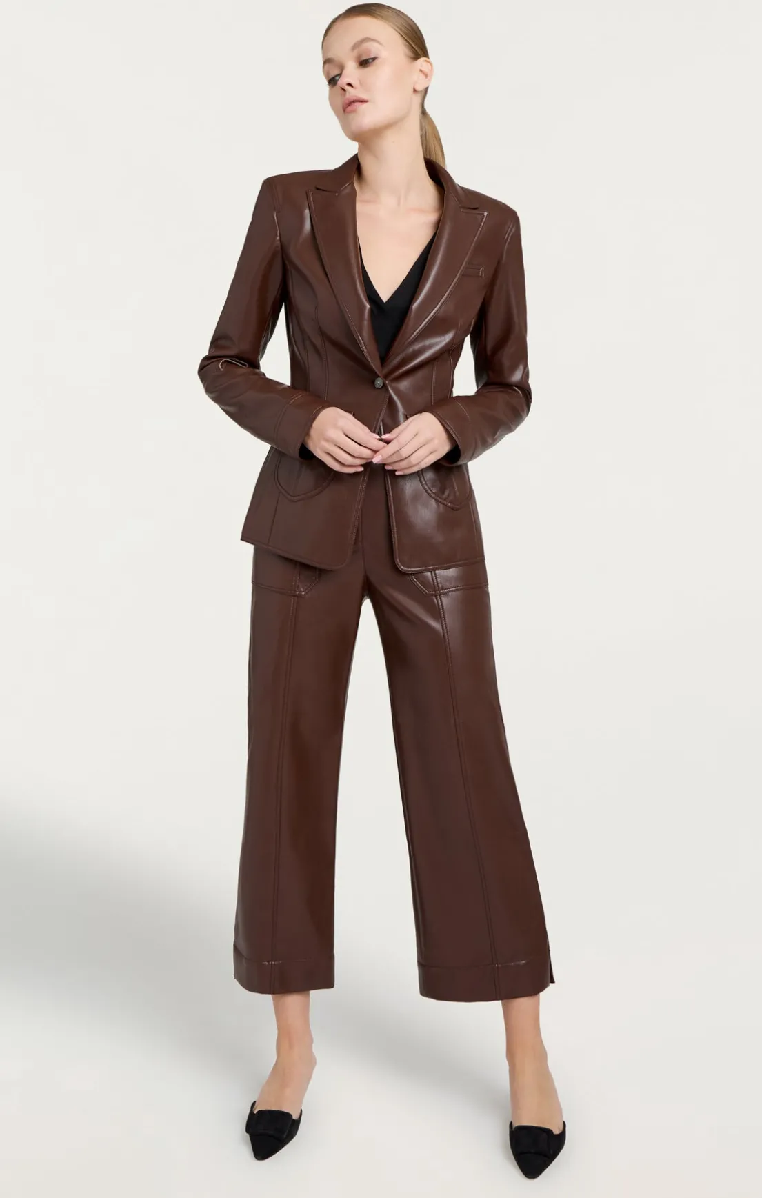 Vegan Leather Louisa Blazer