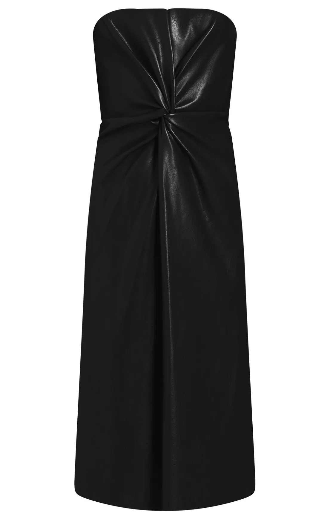 Vegan Leather Strapless Mckenna Dress