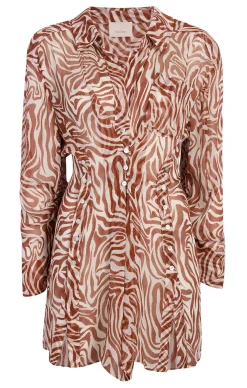Woodblock Zebra Short Alisha Cover up