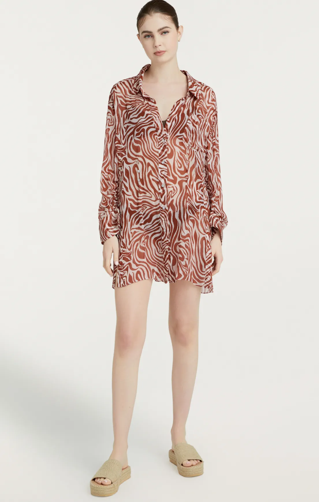 Woodblock Zebra Short Alisha Cover up