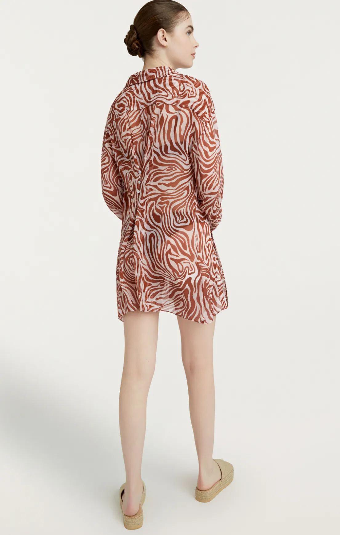 Woodblock Zebra Short Alisha Cover up