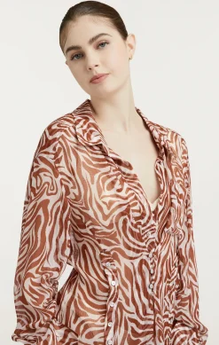 Woodblock Zebra Short Alisha Cover up